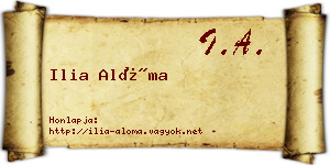 Ilia Alóma névjegykártya